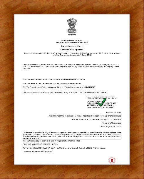 Incorporation Certificate